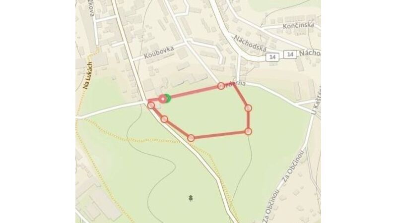 Mapa trasy Běh pro Hospic 650 m
