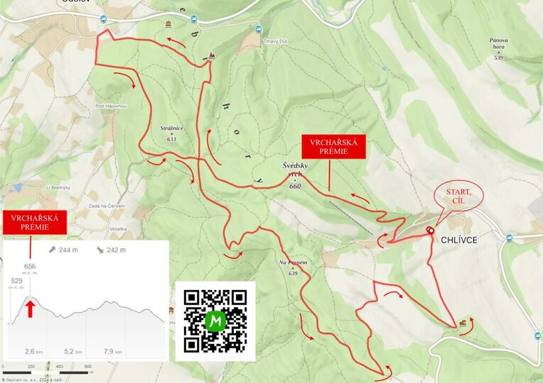 Mapa trasy Jestřebí kros 10 km