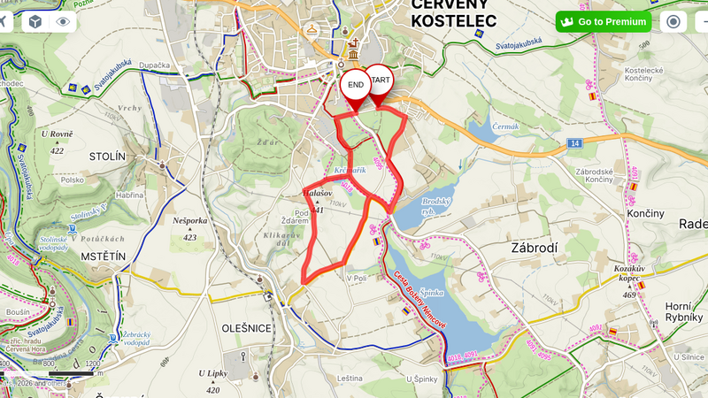 Mapa trasy Běh pro Hospic 5 km