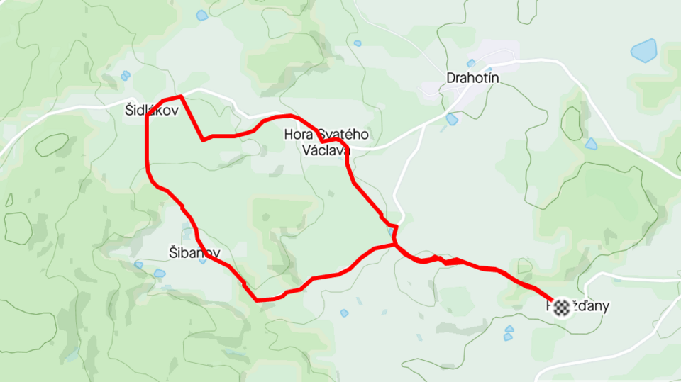 Mapa trasy Mezi poli a loukami Českého lesa