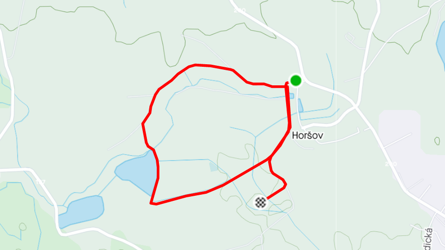 Mapa trasy Téměřskoropětka oborou