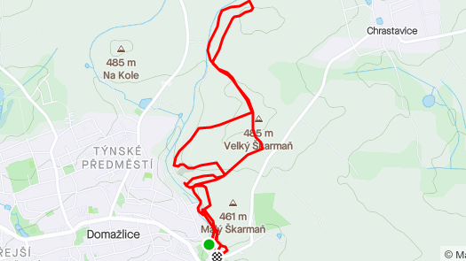 Mapa trasy Škarmanská kachna