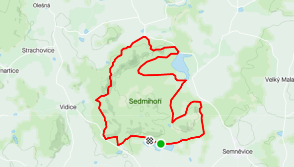 Mapa trasy Sedmihorské Kolemdokola
