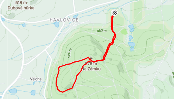 Mapa trasy Peklo na Zámku